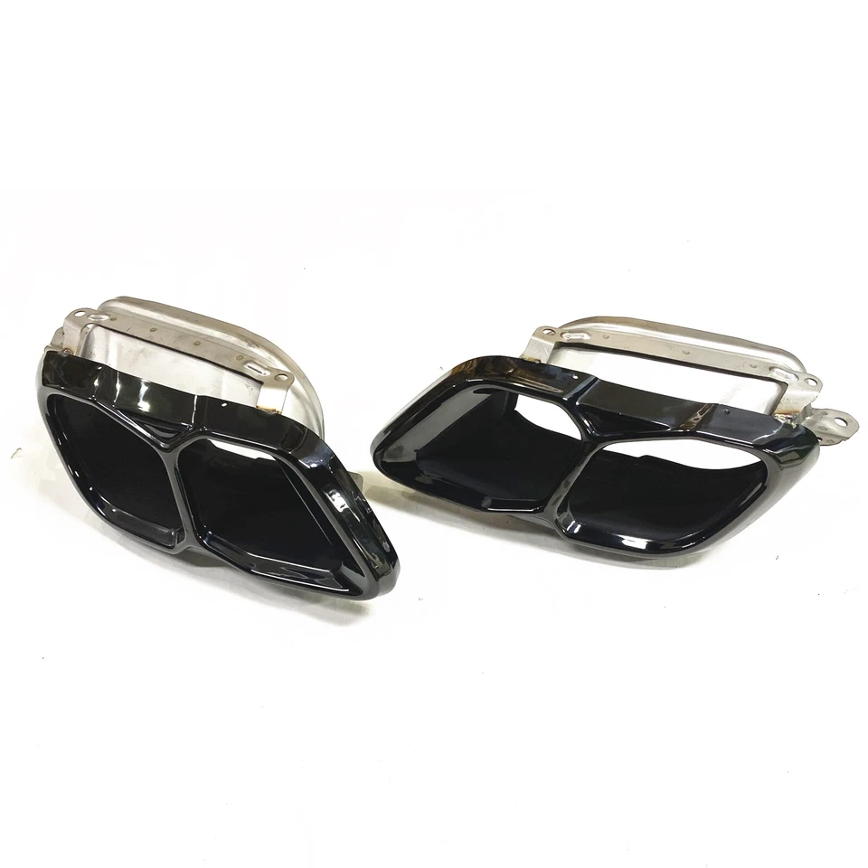 Parachoques trasero para BMW X5 X6 G05 G06 2010-2024 2012 punta de tubo de escape negro 2x Foto 2 de 4