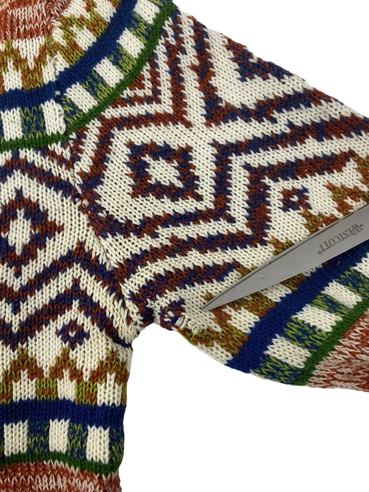 Suéter retro vintage años 70 Montgomery Ward para mujer S multicolor geométrico Foto 3 de 4