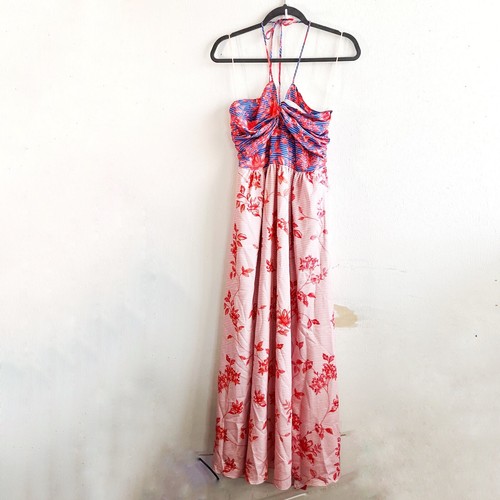 Belle Badgley Mischka Dress Delaney Floral Halter Tie Neck Lined Maxi Sz 6 NWT - Picture 4 of 19