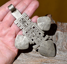 Large Antique Ethiopian Coptic Christian Church Cross Pendant African Amulet