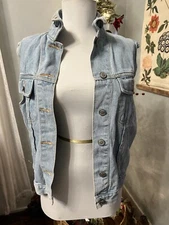 vtg womens M gitano denim jean vest jacket