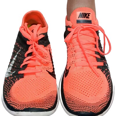 Nike Free Flyknit Bright Mango Bendable 631050-800 Sneakers Shoes  Womens