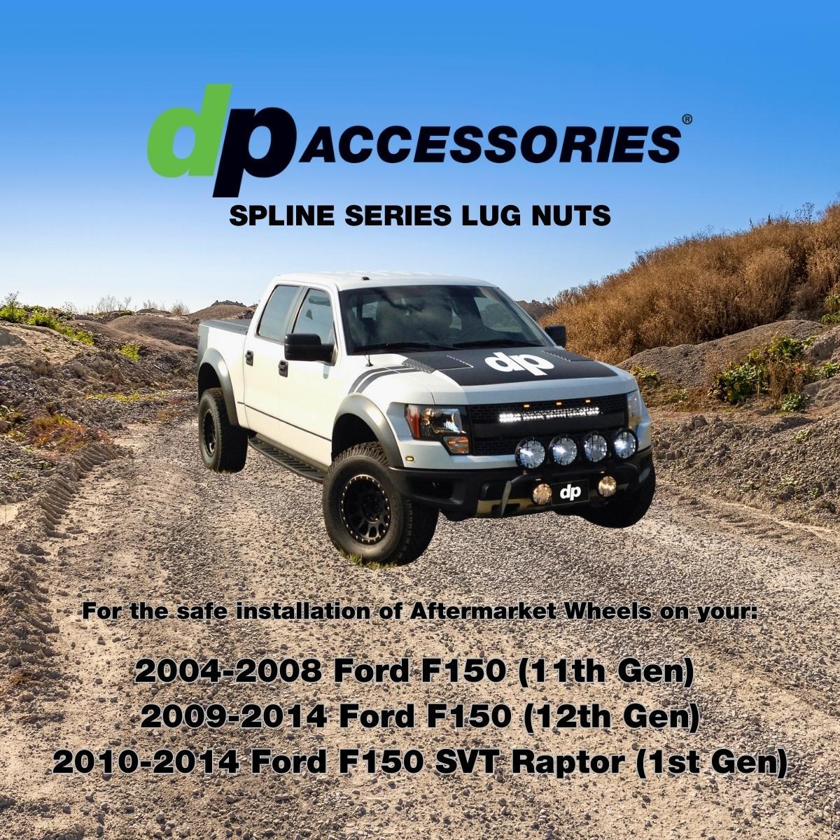 20042014 Ford F150 Lug Nuts Black for Aftermarket Wheels Set of 24