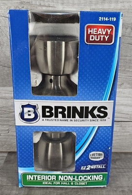 Brinks Interior Passage Doorknob Tulip Satin Nickel Non-Locking Handle