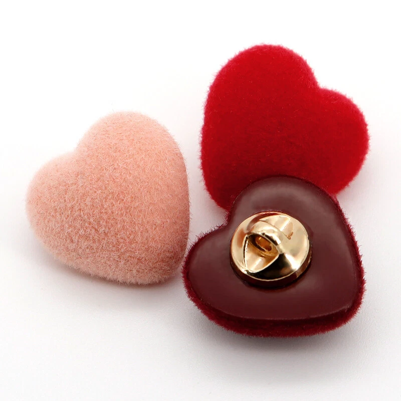 10Pcs Cute Heart-Shaped Sewing Shank Buttons for Clothing DIY Craft Decor Sweet - Image 2 of 4