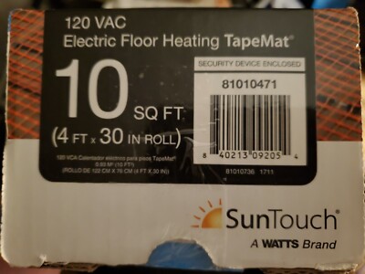 SunTouch Watts Radiant Floor Heating/Warming Mat 4' x 30'' 120V