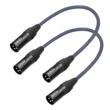2 Pack 3 Pin XLR Male to Male Microphone Cables,1FT (OFC) Balanced XLR Audio ...