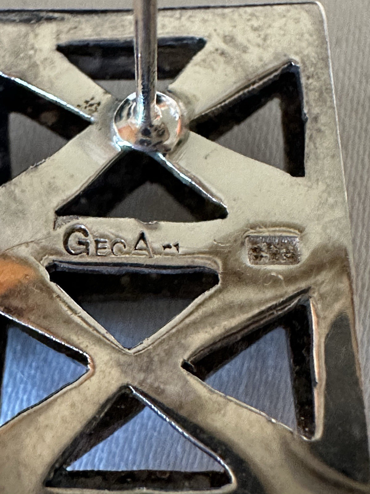 GEOART STERLING SILVER CUTOUT RECTANGULAR POST EA… - image 7