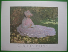 Claude MONET Printemps / La liseuse 1872 80x60cm OFFSET 1990 original