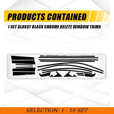 1-10Set Chrome Delete Blackout Overlay Window Trim Black For Honda Accord 08-12