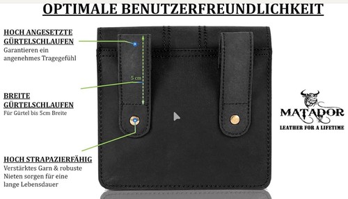 Matador Pochette Ceinture 3120, Noir , 15x15x2,5 CM, téléphone, portefeuille - Photo 2/17