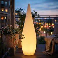 Stehlampe Terrassenlampe Stehleuchte Gartenleuchte IP67 Tropfenform Led H 80Cm