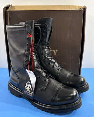 NIB 11 M ROCKY MENS 2090 SIDE ZIPPER 10'' JUMP BOOTS BLACK FREE SHIPPING