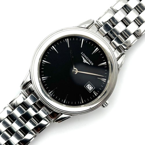 [EXC] Longines Flagship Mens Watch L4.736.4 Silver Black Day-Date Quartz Swiss