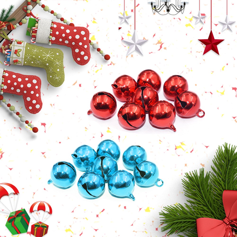 50Pcs Small Metal Bell Colourful Paint Christmas Jingle Bells Key Pendant Party