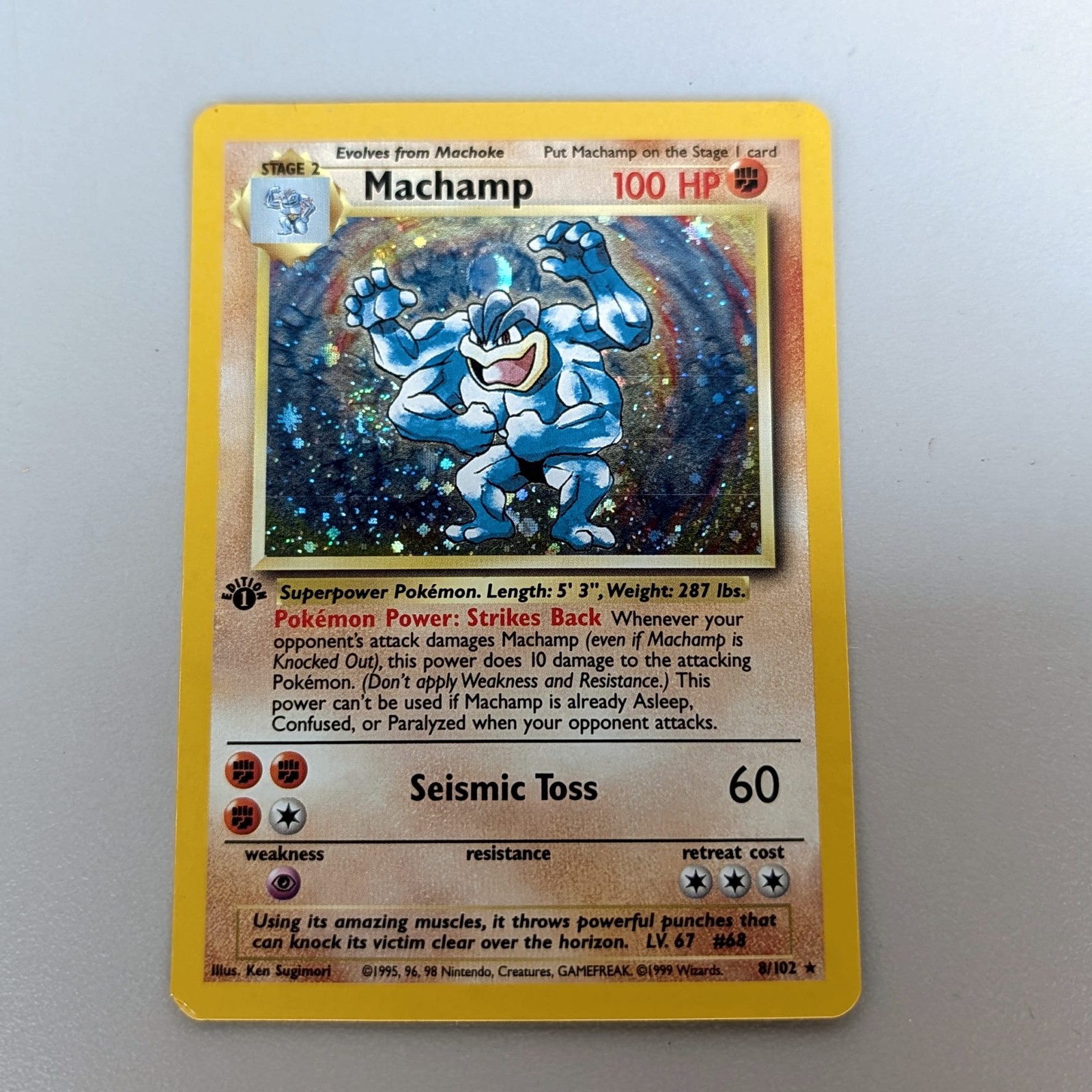 Pokemon Machamp 8/102 1st Edition Holo Rare WOTC WOTC Vintage Vintage NM/LP