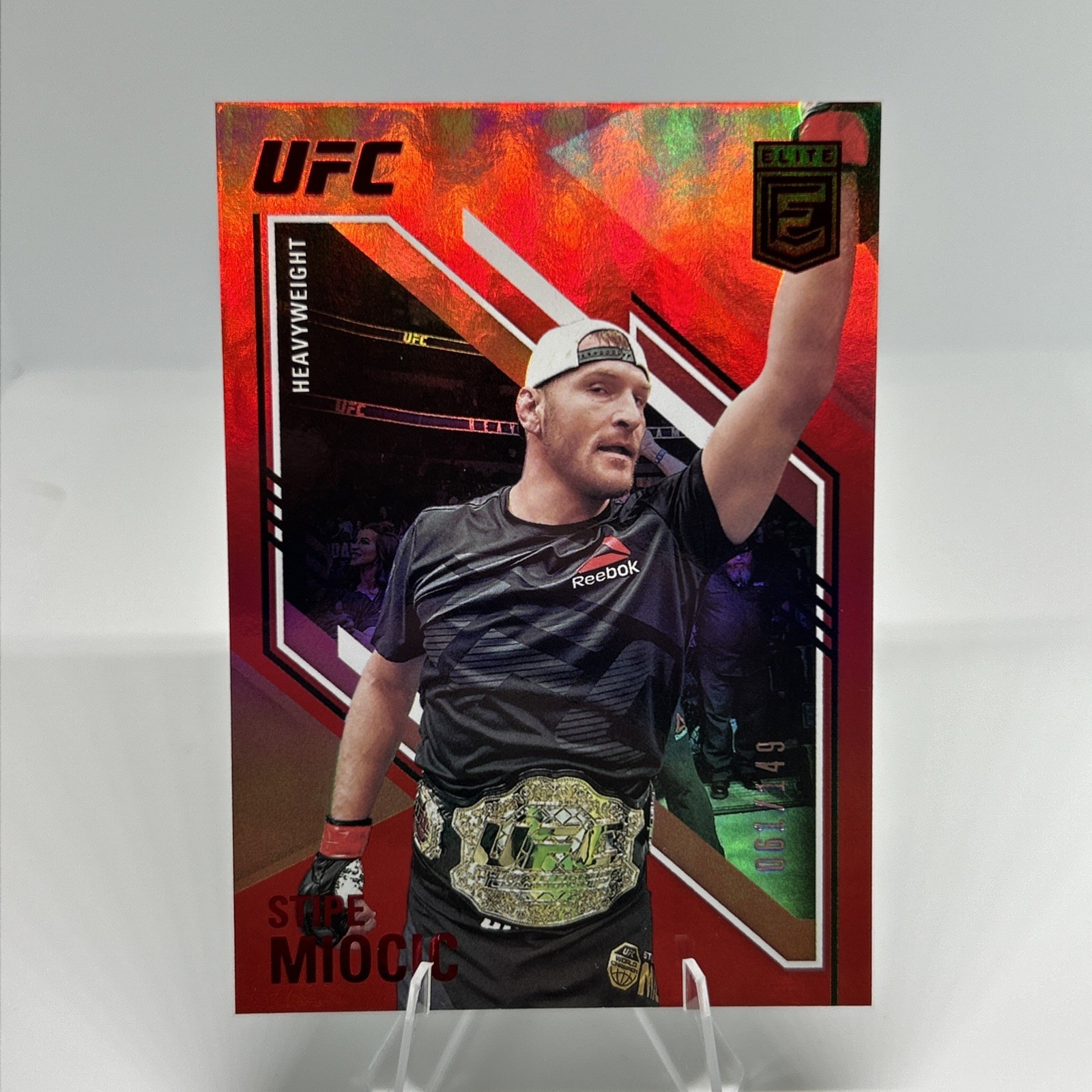 Stipe Miocic 2021 Panini Chronicles UFC Elite Red Parallel 061/149