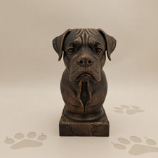 Boxer Dog Bust, 3D Printed Boxer, Minimalist Dog ornament, Dog Lover Gift