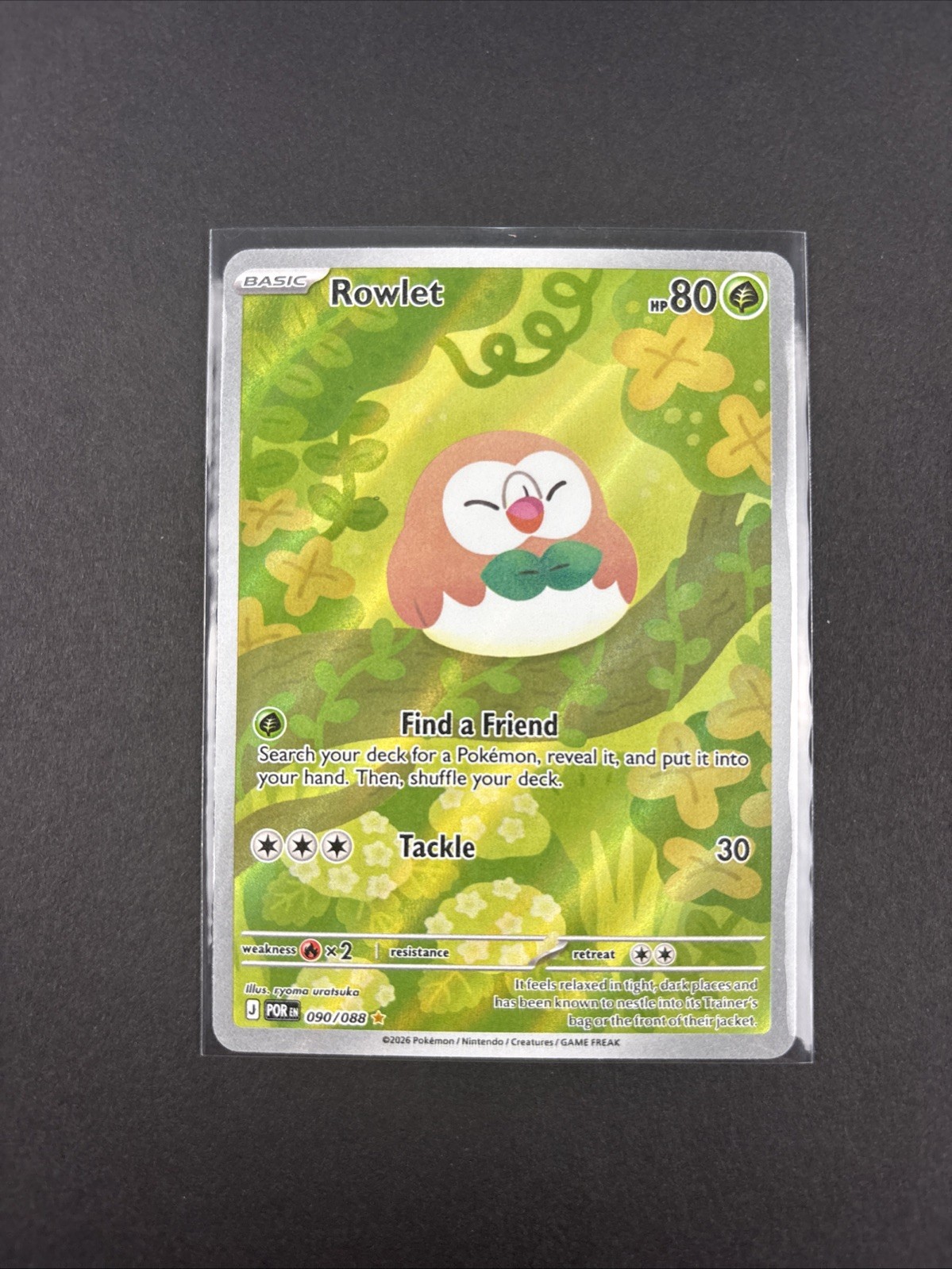 Mega Evolution: Perfect Order Rowlet 90/88 Illustration Rare Pokemon Card - NM