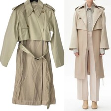 Celine Phoebe Philo 2018 Double Face Trench Coat Size 40 Ivory Beige