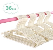 36er Kinder Kleiderbügel Anti-Rutsch Kunststoff Hemdenbügel Wäschebügel Beige