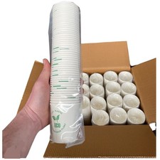 6oz Paper Cups Bulk Compostable PLA Lined Eco Coffee Cup Catering Takeaways 50's