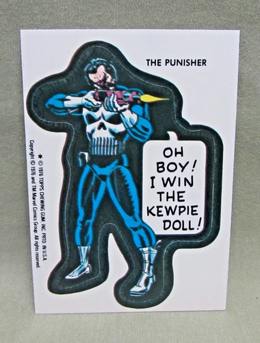 1976 THE PUNISHER STICKER Topps vintage Marvel Super Heroes comic book hero card