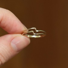 Genuine 14K Yellow Gold Dainty Thin Double Oc...