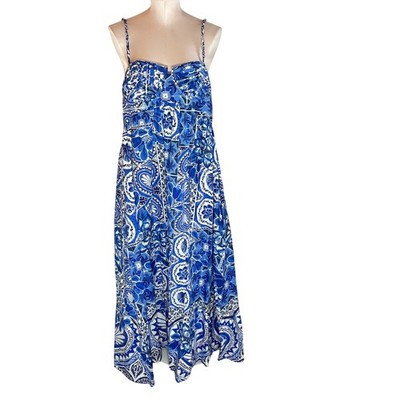 chinese dress ladies Farm Rio Romantic Richelieu Blue Maxi Dress main image 1