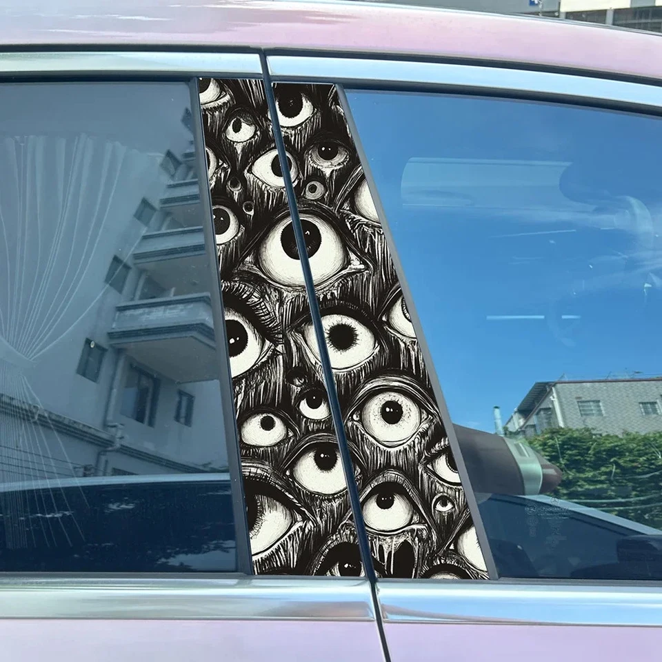 Divertidas pegatinas de coche graffiti auto pilar B impermeables para BMW Mini Cooper Audi Foto 4 de 4