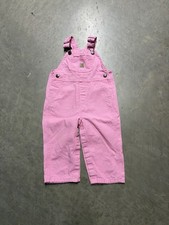 Carhartt Girls Canvas Bib Overalls Size 18 Months Pink Outdoor Chore Overalls