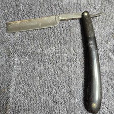 Vintage Campbell Mfg Co Chicago Straight Razor Black Handle Barber Shave Tool