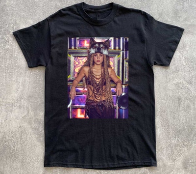 HOT! Shakira Black Cotton Shirt Full size S-5XL TH562