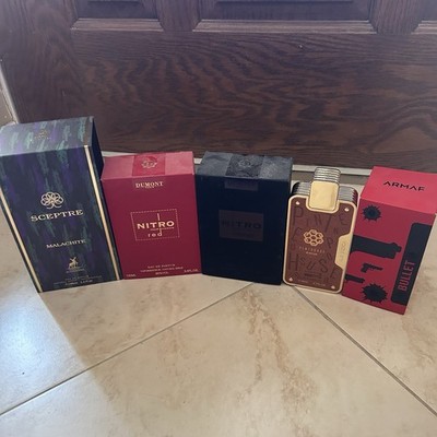 COLOGNE LOT OF 5 Dumont Nitro , Armaf Bullet Maison Alhambra Sceptre Malachite
