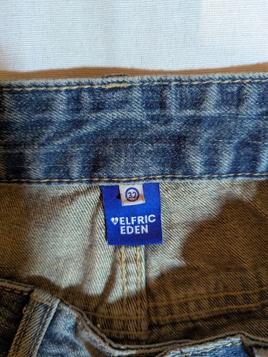 Vintage Aelfric Eden Jeans Women's 32 Wide Leg High Rise Street Y2K Denim Blue - Picture 9 of 11