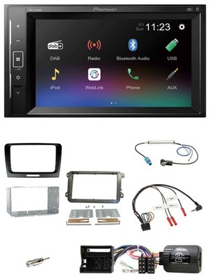 Pioneer DAB Lenkrad 2DIN Bluetooth USB Autoradio für Skoda Superb 2008-2015 schw