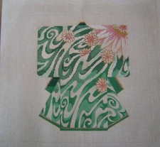 Lot #1479 Kimono Hand Painted Needlepoint Canvas