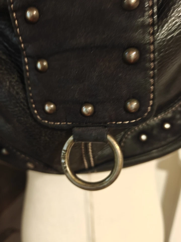 Bolso de Hombro Hobo Vintage y2k Pequeño Cuero Negro Cartera The Sak Foto 3 de 4