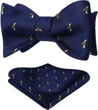 Bow Ties for Men Self Tie Animal Bowties Pocket Square Woven Silk Fun Bowtie Han