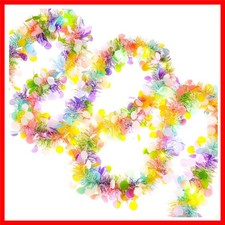 33FT Easter Tinsel Garland with LED Lights Prelit Easter Egg Metallic Twist T...