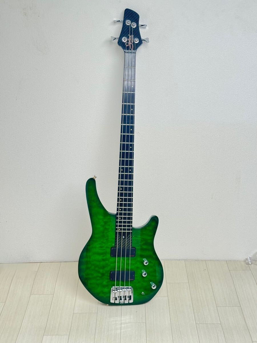Image of Electric Bass Guitar Status S1 Classic LED Graphite Green with Hard Case