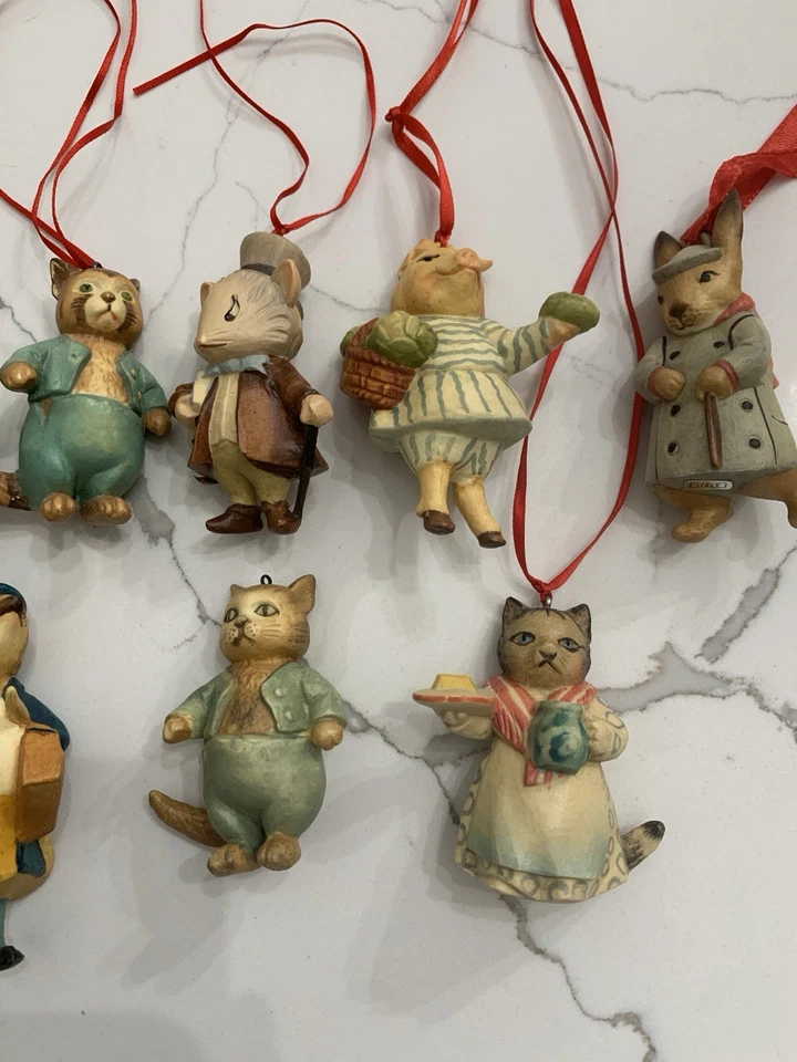 Lote de 10 (1980-1984) Adornos Anri Italia F Warne Beatrix Potter. Foto 3 de 4