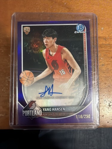 2025-26 Bowman Yang Hansen Chrome Auto Rookie True Purple Refractor /250 Blazers