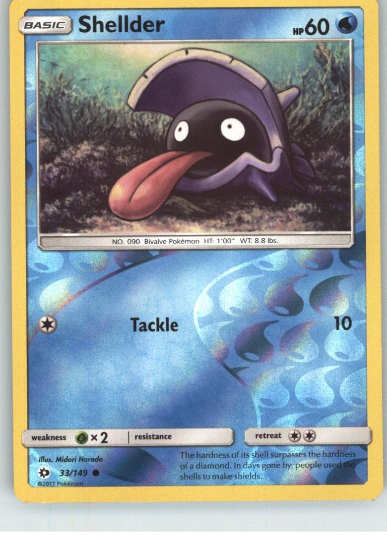 Shellder SM Base Set [33/149] Common Reverse Holofoil NM Pokemon