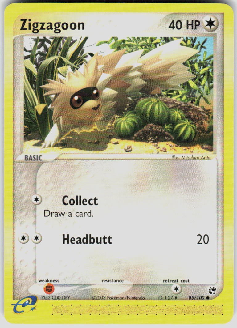 Zigzagoon 85/100 EX Sandstorm Pokemon