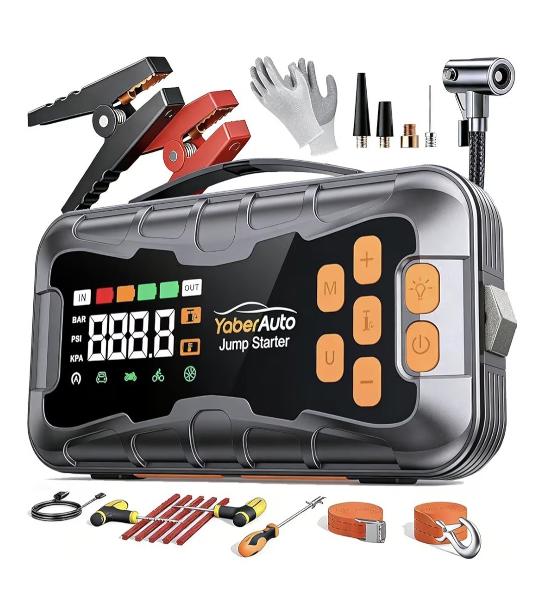 TREKURE 14-IN-1 6000A 160PSI Jump Starter Power Pack with Air Compressor