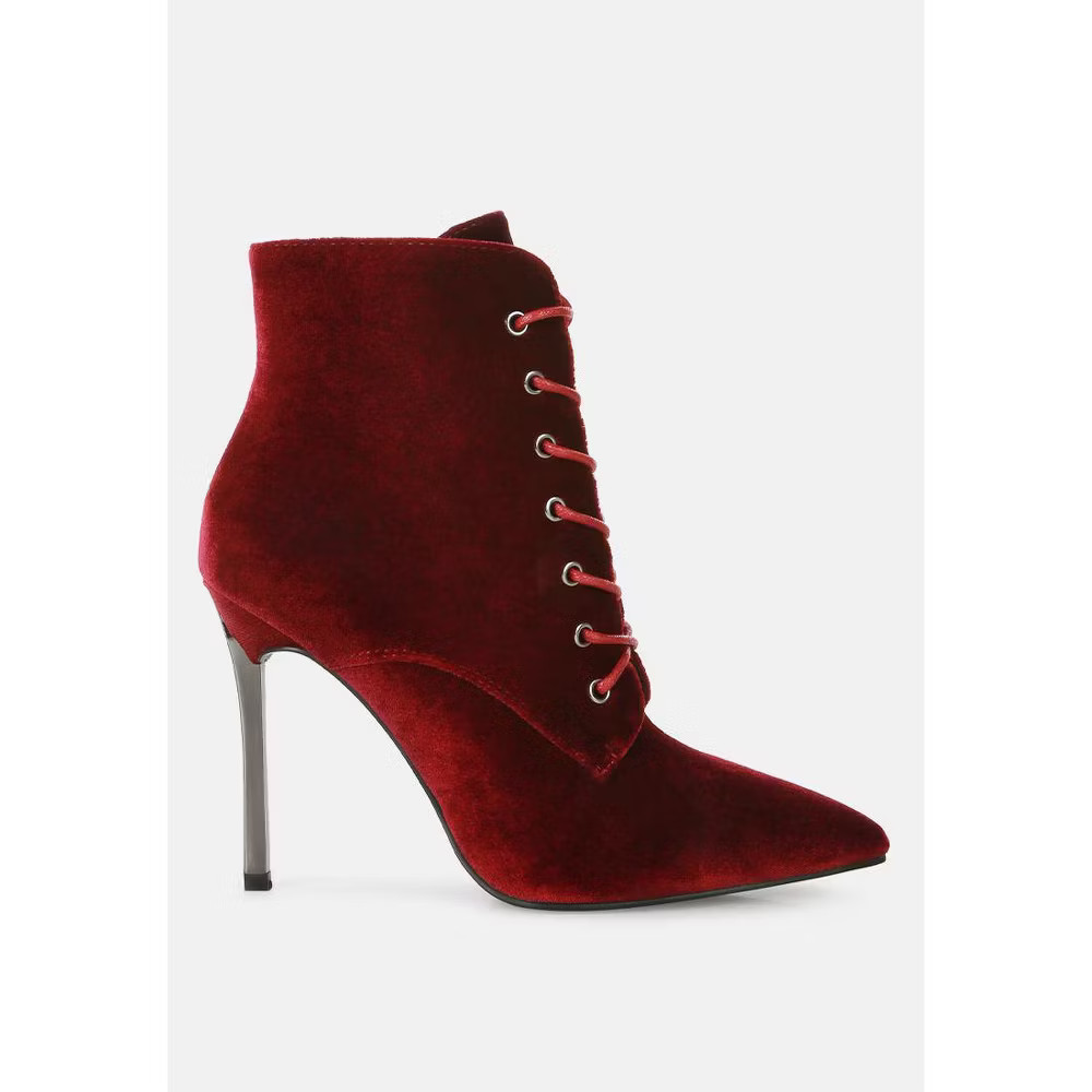 London Rag Womens Bornsta Velvet High Heeled Velvet Boots 7 12890₽