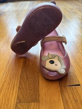 Mini Melissa Ultragirl Unicorn in Pink Sparkling Jelly Shoes Toddler Kid size 7