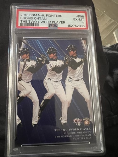 2013 Bbm Hokkaido N-H Fighters - Two-Sword Player Shohei Ohtani #F98 (RC) PSA 6
