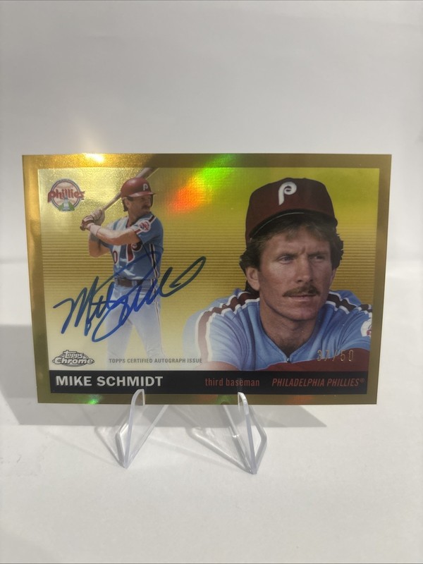 2025 Topps Chrome Platinum Mike Schmidt Gold On Card Auto /50 #CPAMSC